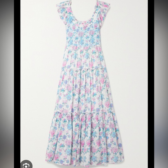 LoveShackFancy Dresses & Skirts - LOVESHACKFANCY Chessie Floral Cotton Midi Dress XS